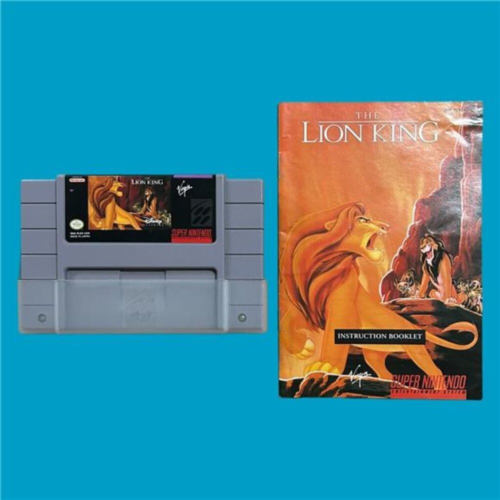 The Lion King Disney Super Nintendo SNES, 1994 Cartridge W/ Manual